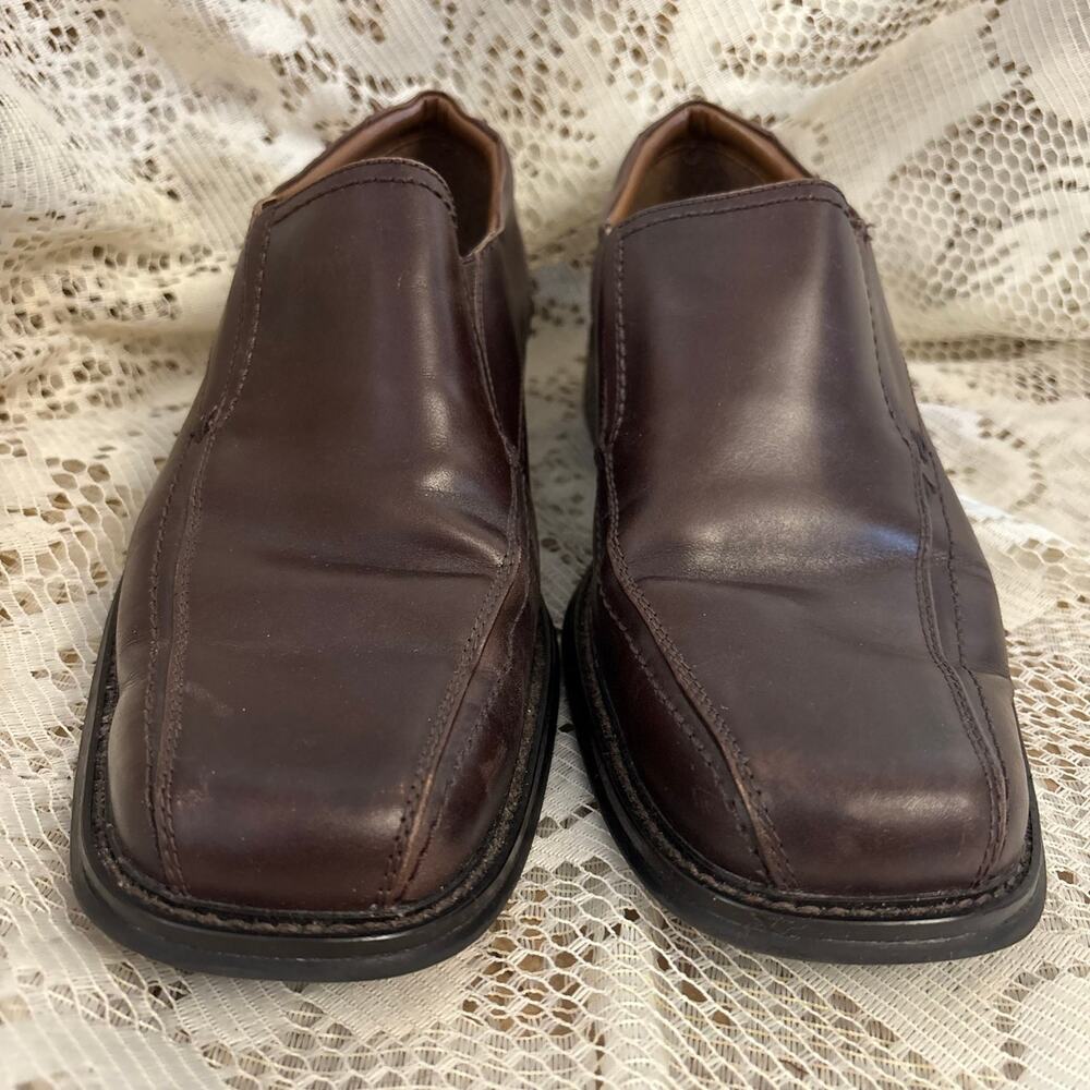 Joseph Abboud Men's US 9.5 Brown Leather Slip On Loafers Shoes